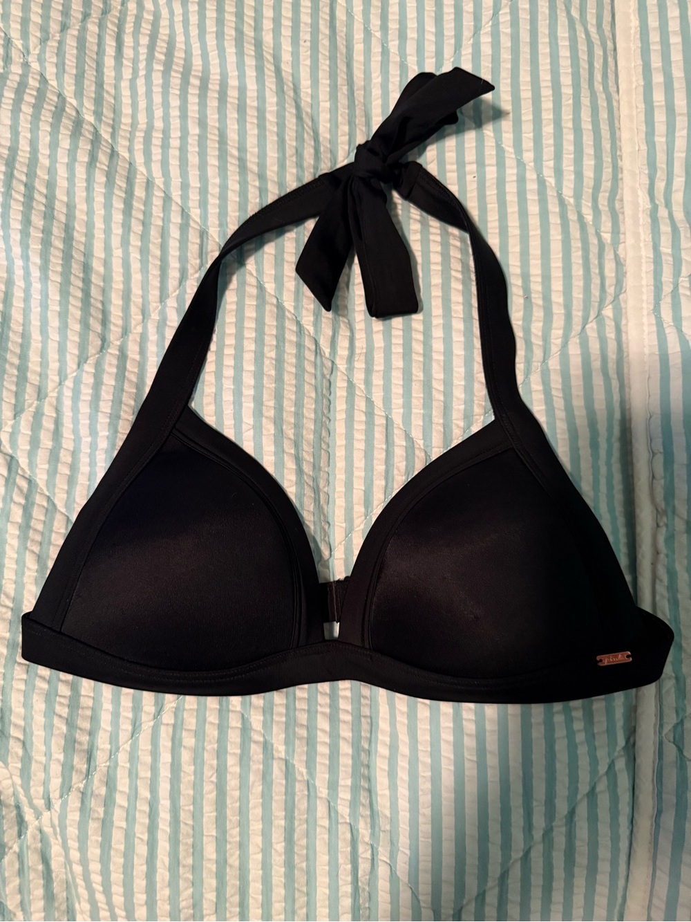 PINK Victoria's Secret Black Halter Bikini Top